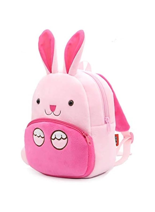 Cute Toddler Backpack Toddler Bag Plush Animal Cartoon Mini Travel Bag for Baby Girl Boy 2-6 Years(Rabbit) - Image 2